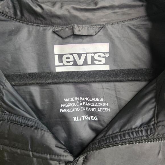 Levi's, Black Puffer down Full Zip light jacket, Men's XL - Picture 2 of 7